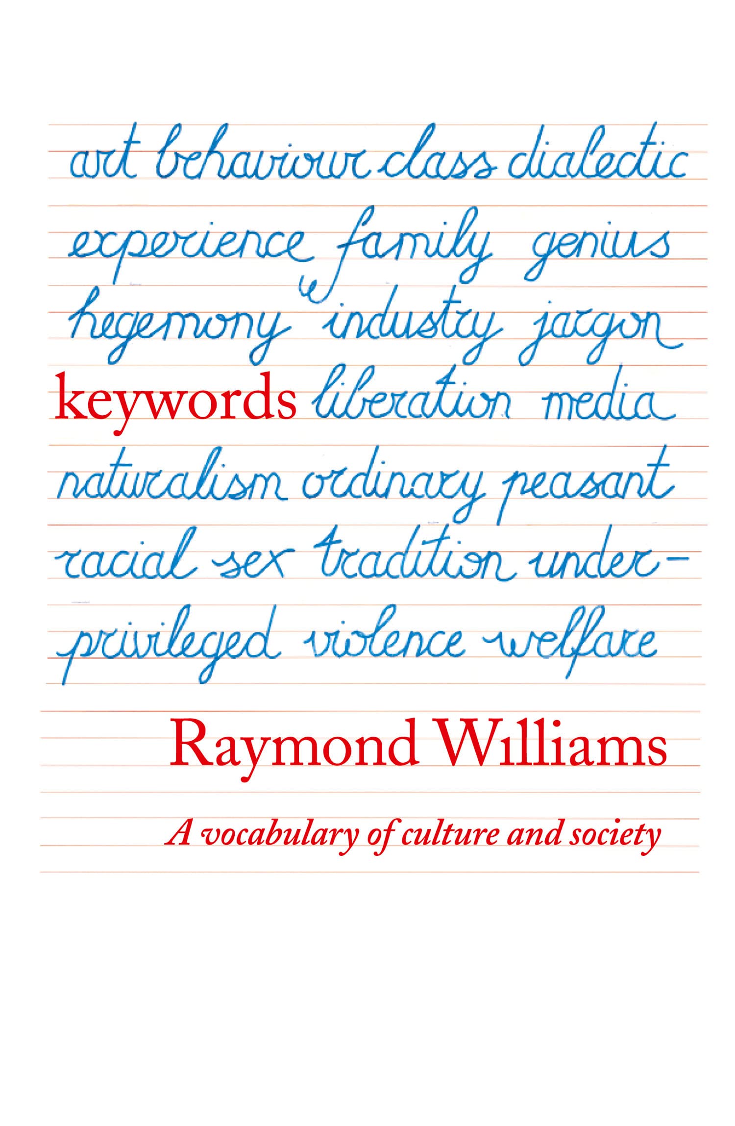 Keywords: A Vocabulary of Culture and Society. Williams 9780006861508 New**