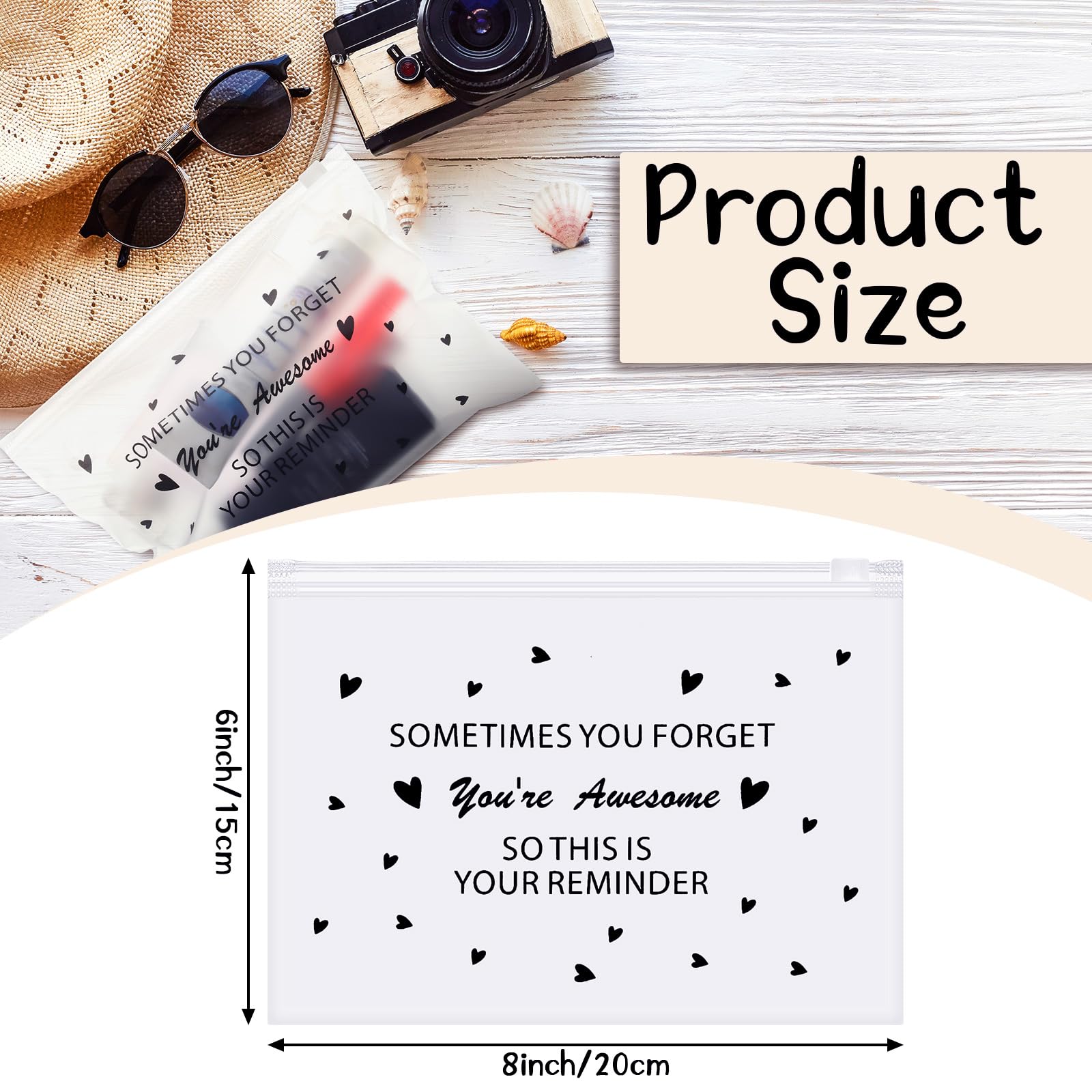 Sweetude 100 Pcs Bulk Inspirational Gifts for Women Worker Nurse Travel Makeup Bags You Are Braver Awesome EVA Cosmetic Toiletry Bag Birthday Mother's Day Gift(You Are Awesome,8 x 6 Inch)