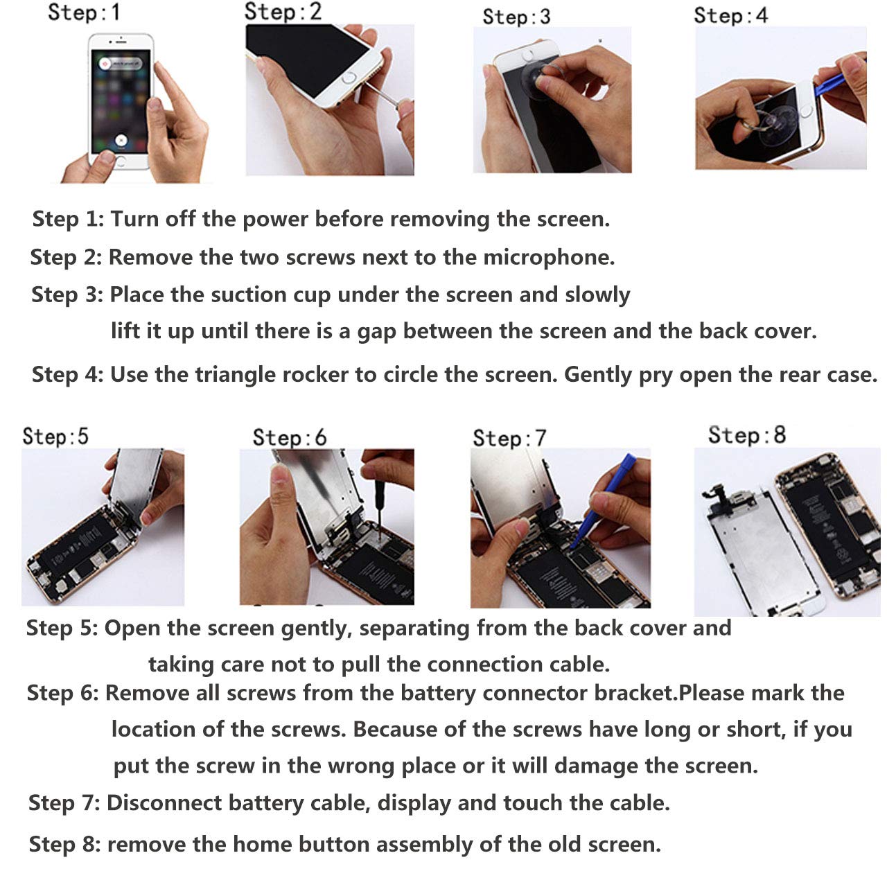 Per IPhone 6 Sostituzione Dello Schermo Per IPhone 6 Display LCD Per IPhone 6 Digitalizzatore Sensore A1549 A1589 A1522 A1524 A1593 DA1586 Display Touch Screen Kit Di Montaggio Vetro (Nero - Foto 5