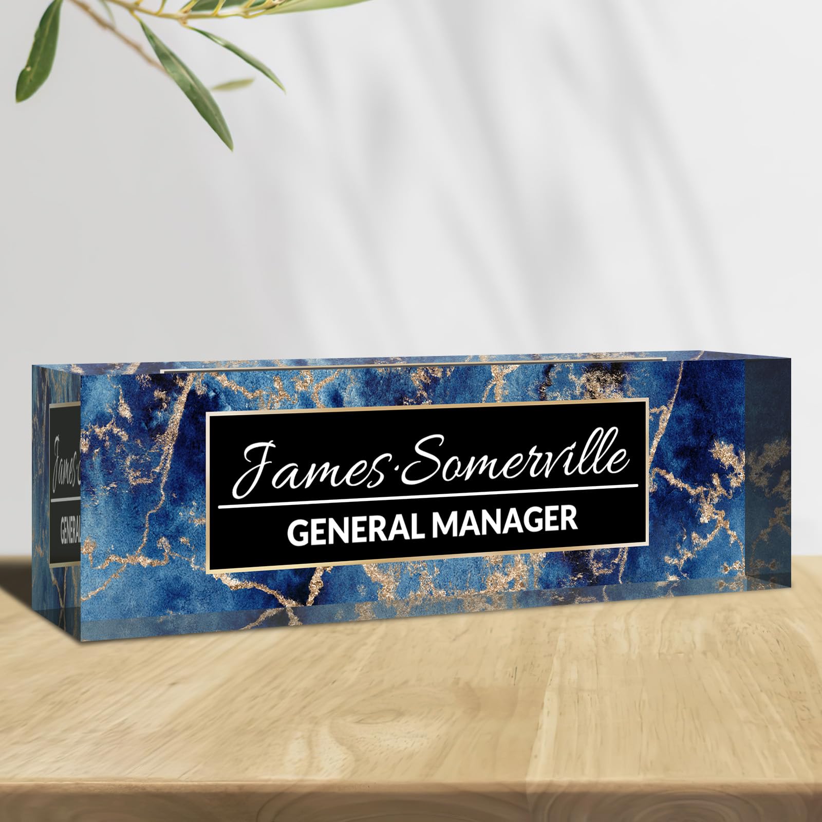 Desk Name Plate Personalized, Custom Name Plate for Desk, Acrylic Desktop Accessories, Office Gift & Decor for Women Men, Teacher Nurse Boss Employee