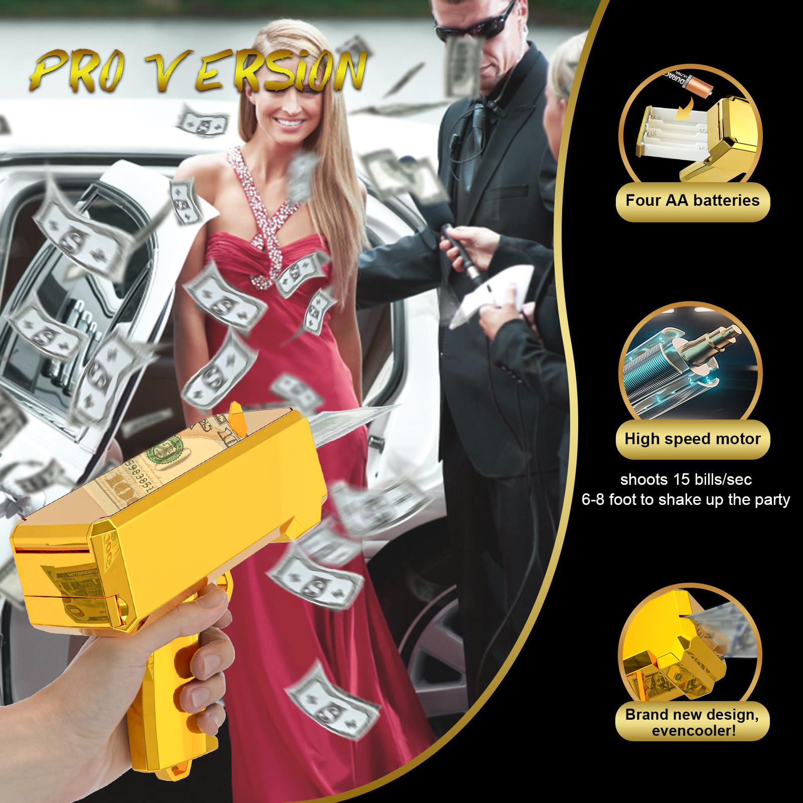 Pistola Spara Soldi Portatile: Cannoncino Per Banconote Finte, Macchina A Getto Di Contanti Per Feste, Matrimoni E Compleanni