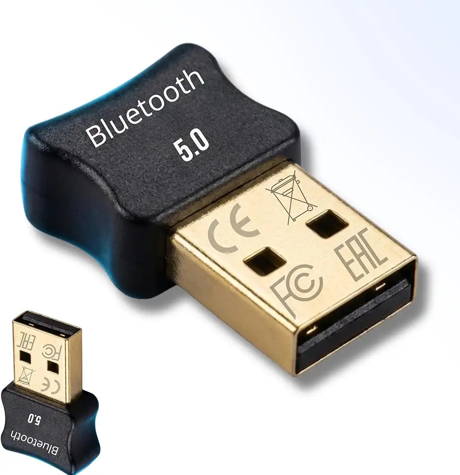 Adaptador Dongle Bluetooth 5.0 USB para Computador e Laptop | Compatível com Fones, Caixas de Som, Teclado, Mouse, Impressora e Controles PS5, Xbox e Switch | Sem Driver