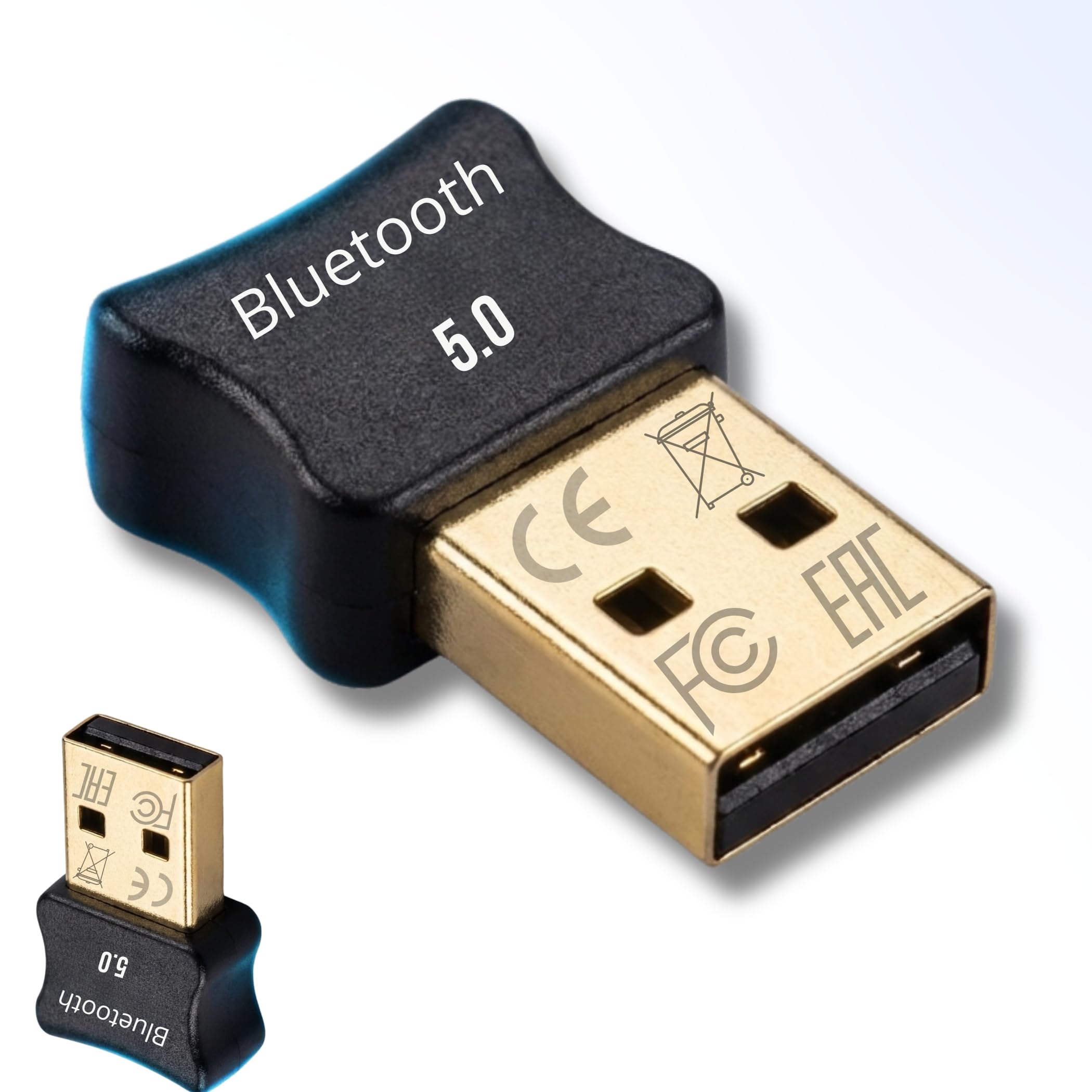 Adaptador Dongle Bluetooth 5.0 USB para Computador e Laptop | Compatível com Fones, Caixas de Som, Teclado, Mouse, Impressora e Controles PS5, Xbox e Switch | Sem Driver