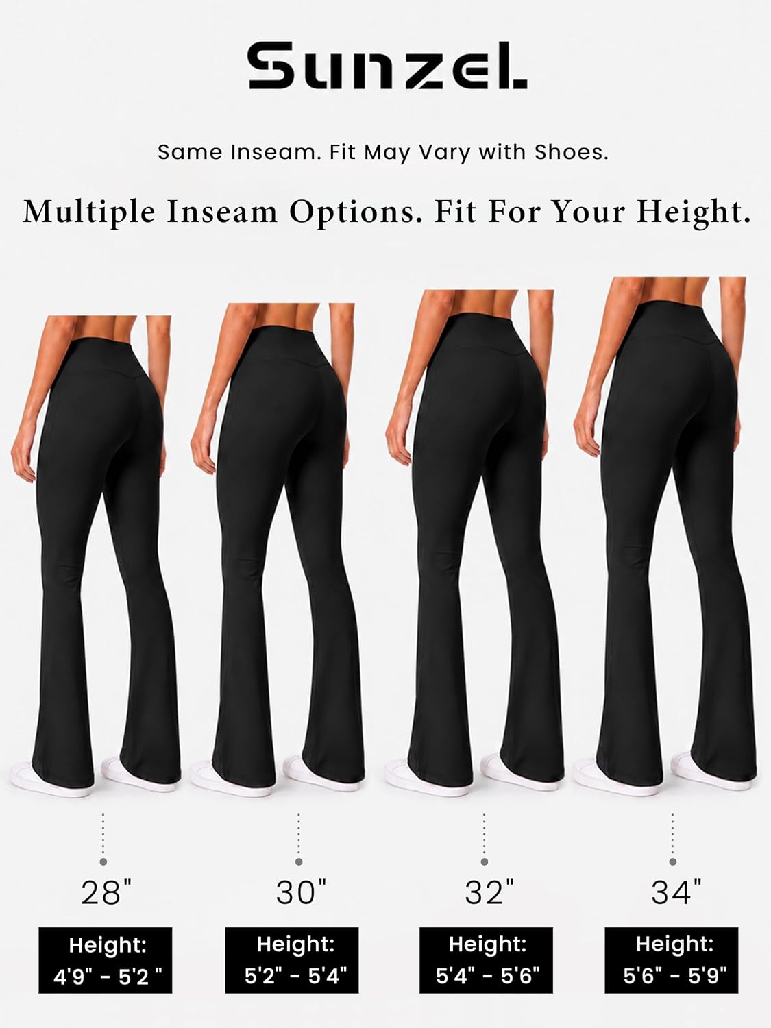  High Waist Mini Flared Leggings for Women Petite Bootcut Yoga Pants thumbnail