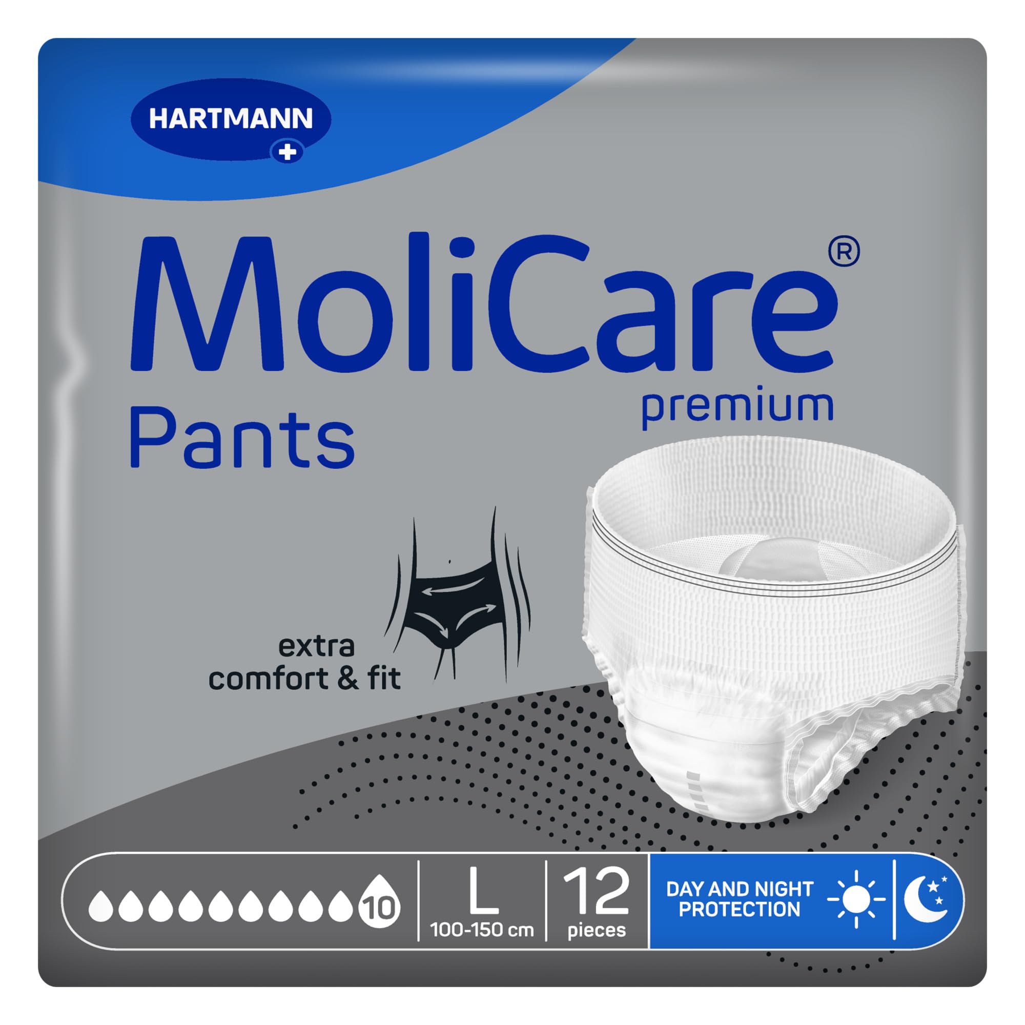 MoliCare Premium Pants 10 Drops Unisex Incontinence Pants, Size L