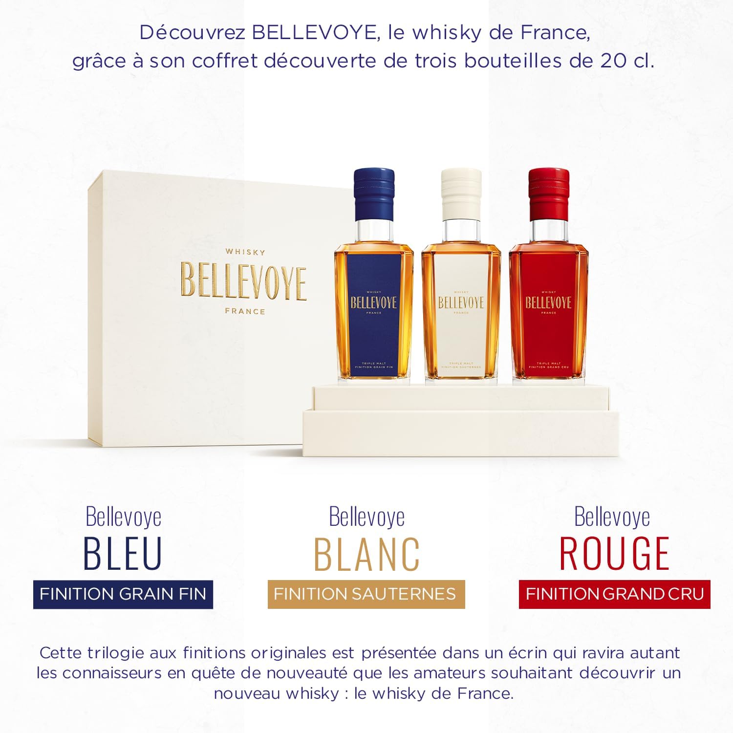 BELLEVOYE Coffret Dégustation Whisky Triple Malt Français 3x20cl — image 2