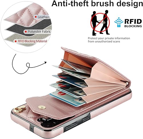 Miniatura 9 de Asuwish Funda para teléfono Samsung Galaxy A14M14 5G con protector de pantalla de vidrio templado y correa cruzada para la muñeca, anillo con