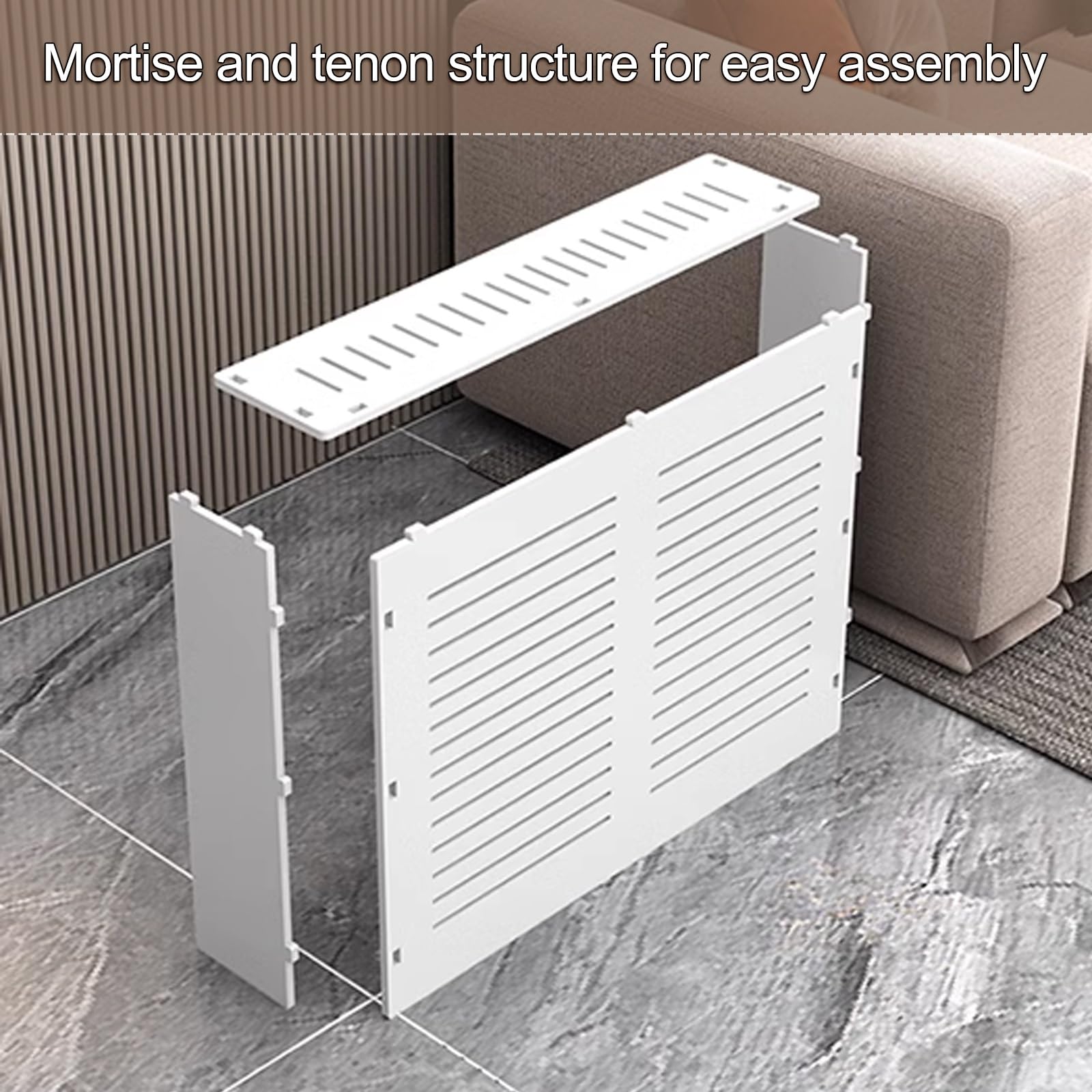 Elegante copertura moderna del radiatore con la piattaforma di stoccaggio, armadio di riscaldamento decorativo per uso domestico, installazione facile senza punchi, progettazione efficiente di ventila