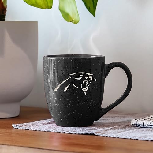 Miniatura 158 de Rico Industries, NFL Football - Taza de café de 16 oz de cerámica moteada, grabada con láser y de color de los equipos de fútbol americano de la NFL