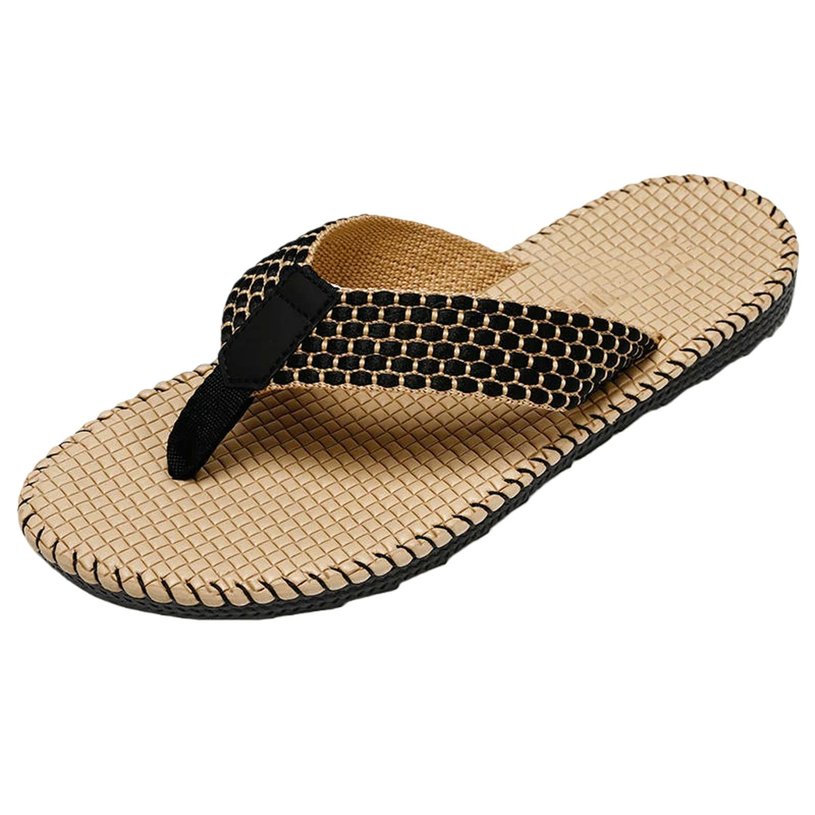 Sandales d'été antidérapantes : marche sûre et sangle tissée confortable