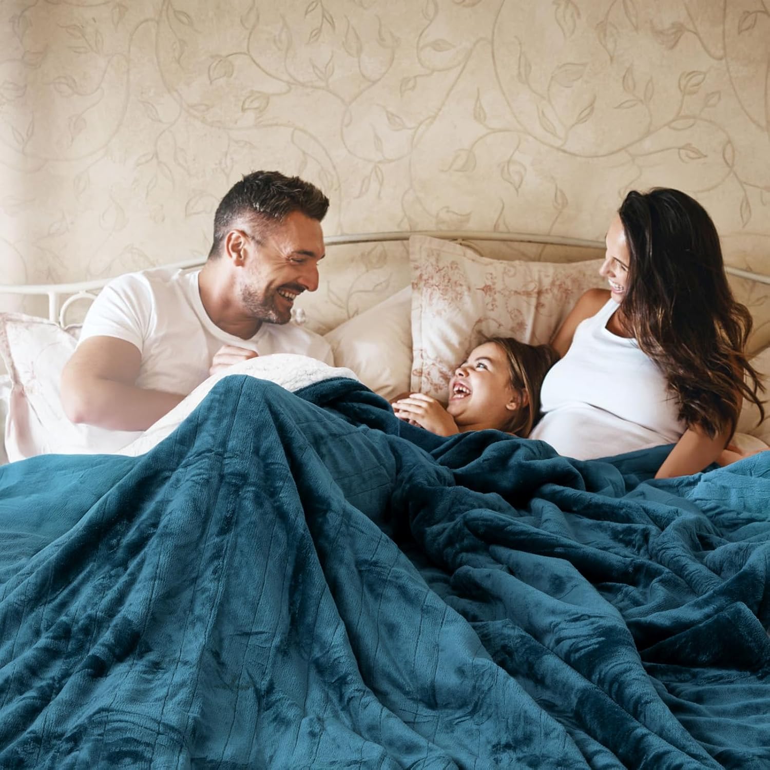 HOW'S MY HOUSE Heated Blanket 90" x 100", Dual Control Electric Blanket King Size with 10 Time Settings & 6 Heating Levels, Over-Heat Protection, Flannel Sherpa Super Cozy with ETL Certification, Blue - Image 8