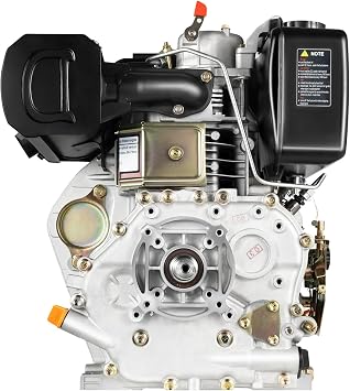 186FA Diesel Engine, 10HP 418cc 4-Stroke Single Cylinder Vertical Shaft Engine, 3600RPM with Direct Injection for Tillers, Generators, Irrigation Pumps, Agricultural Machinery