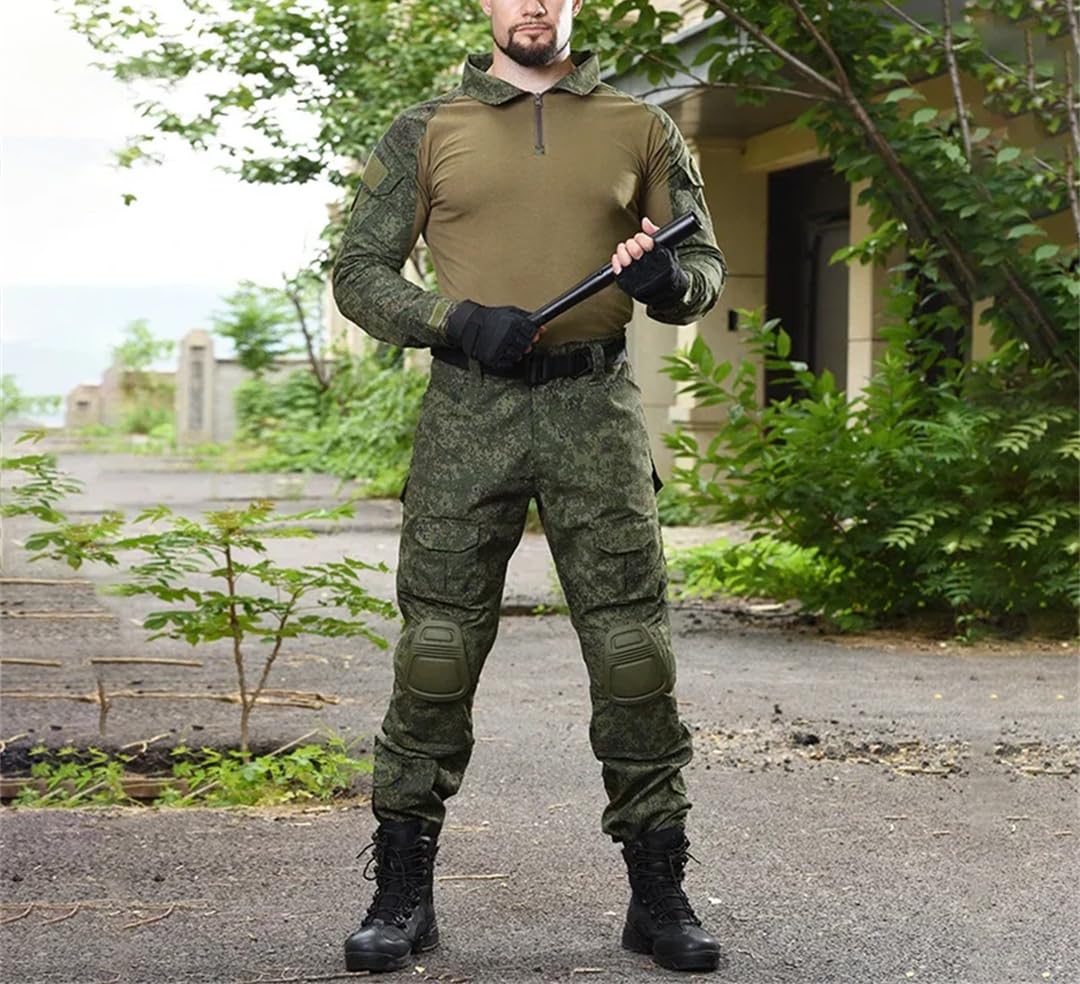 Suwequest Taktische Outdoor-Kleidung, Trainingsanzug, Camouflage, Jagd-Shirt, Hose, Camping- und Wander-Set