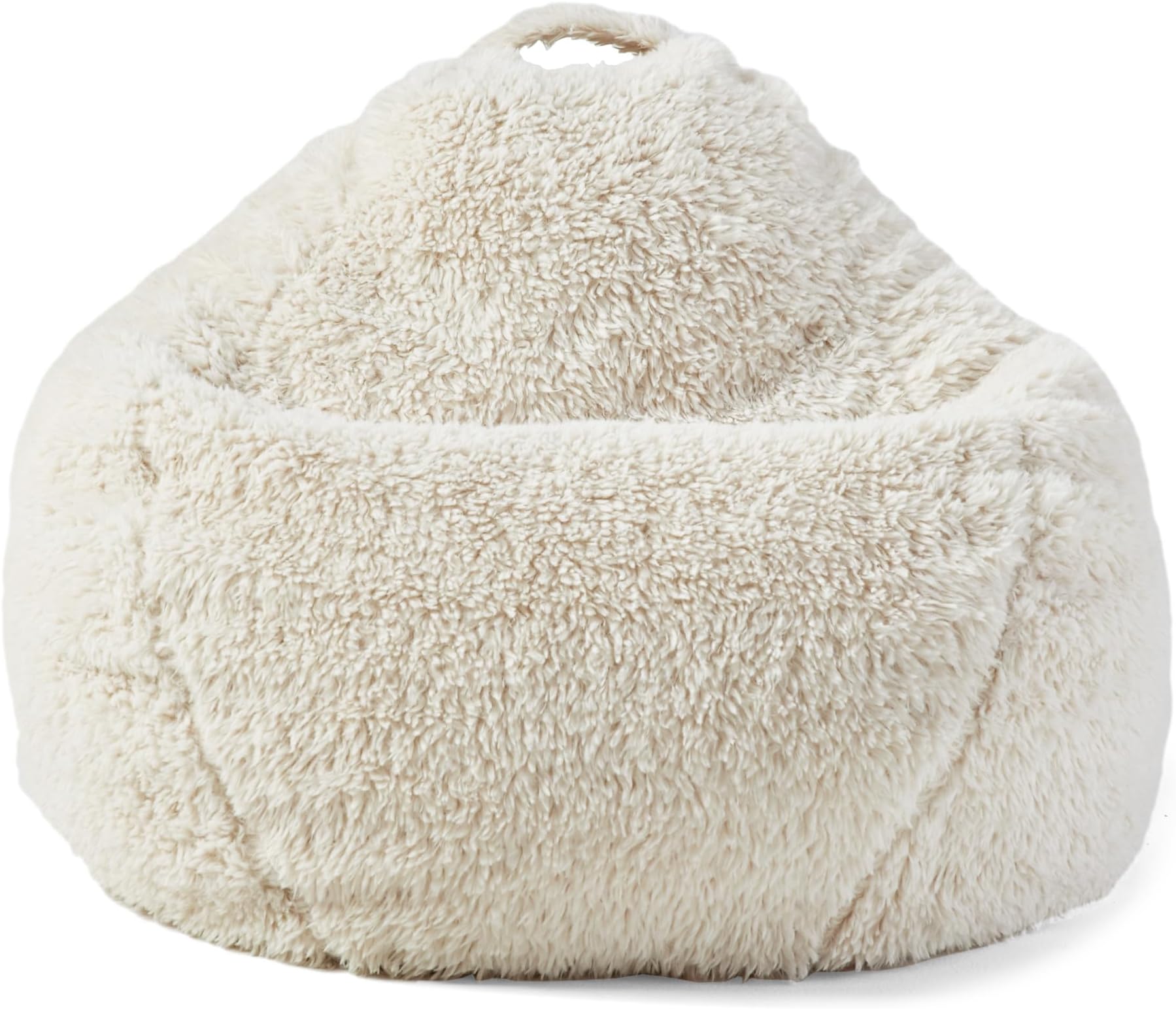 Big JoeUltra Lounger Bean Bag Chair, Ivory Sherpa, Soft Faux Fur, 2.5 feet