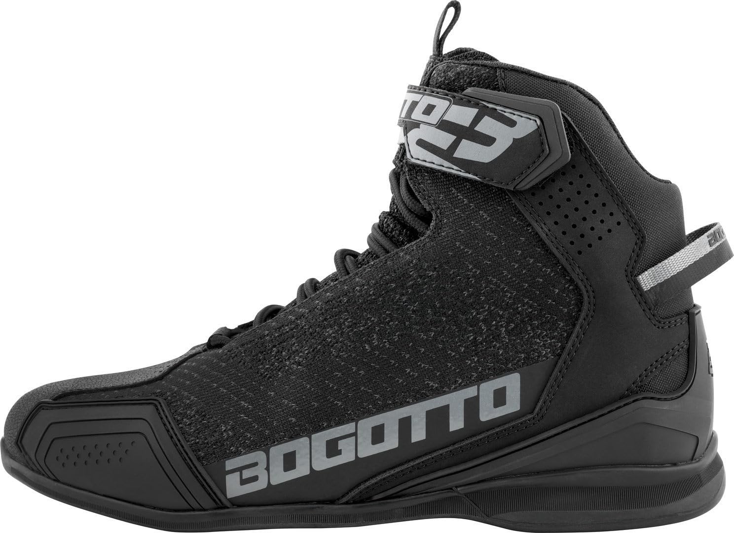 Bogotto Tokyo Scarpe da moto traforate, nero/bianco/rosso, 40