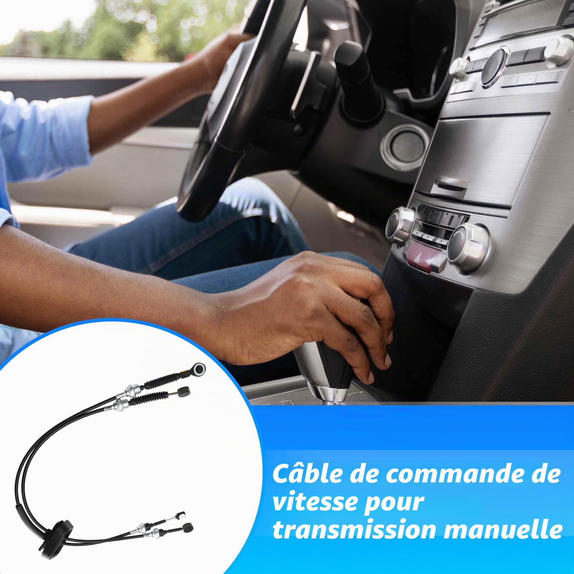 A ABSOPRO Câble De Levier De Vitesses De Transmission Manuelle N° 7701477672 Pour Renault Trafic Ii Mk2 Pour Vauxhall Pour Opel Vivaro Pour Nissan Primastar 2002-2018 Ensemble De Câble
