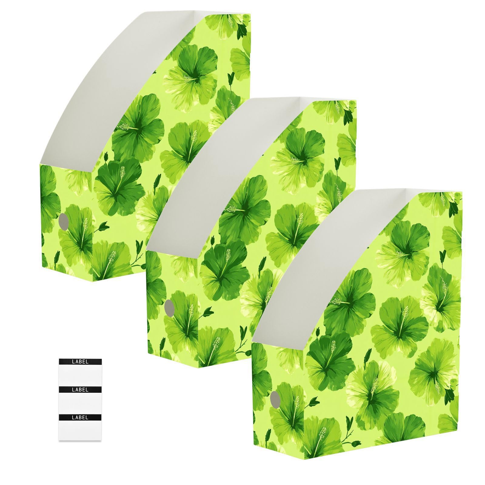 Classeur pliable lot de 3 organiseurs de papier bureau 23x31cm pour maison et ecole vert hibiscus