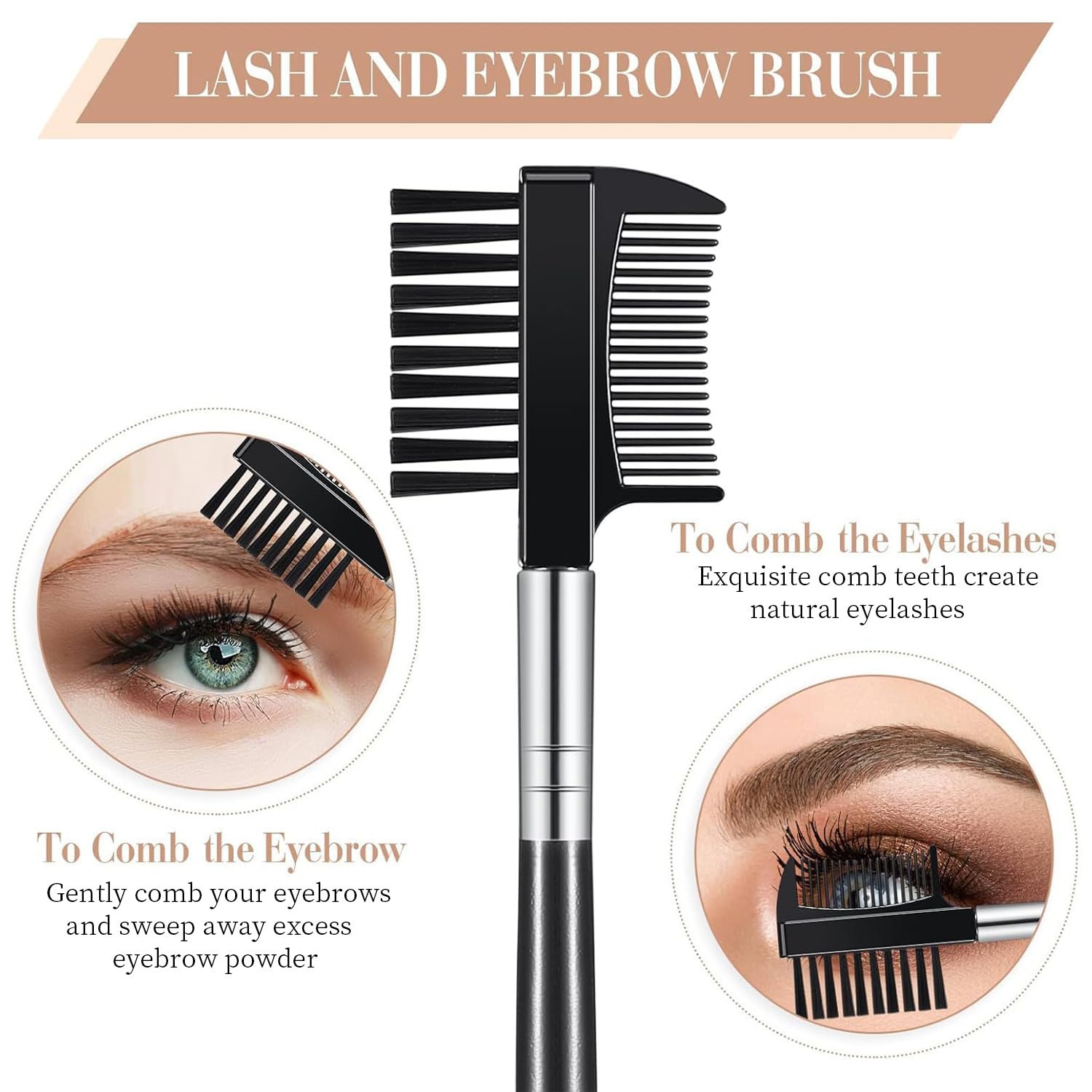 Eyebrow Brush Eyelash Comb and Eyebrow Brush Professional Eye Makeup Tools (2 Pieces Set)