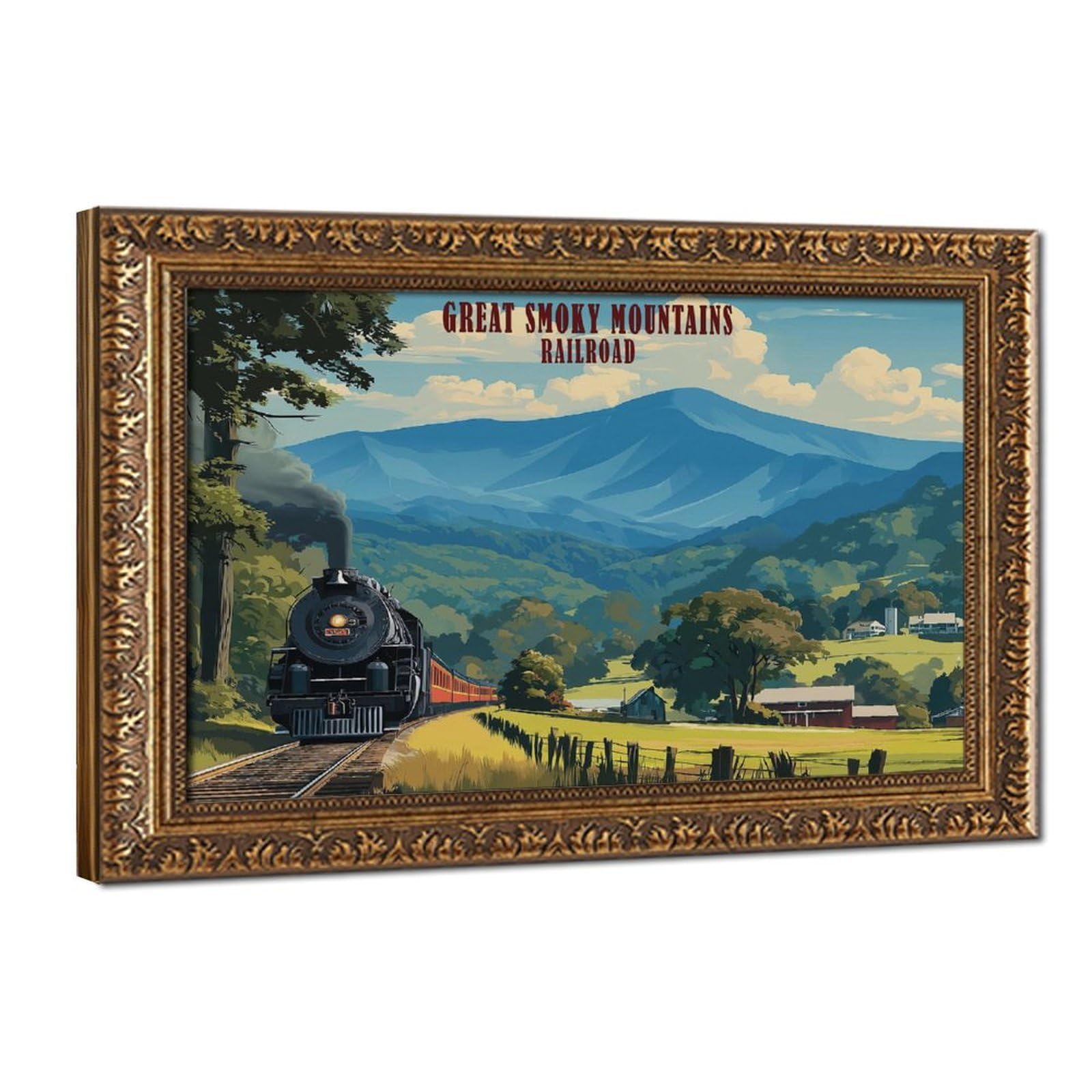 Bareronor Great Smoky Mountains Railroad Canvas Poster Bedroom Decor Landscape Office Room Decor Gift 20" L X 30" W