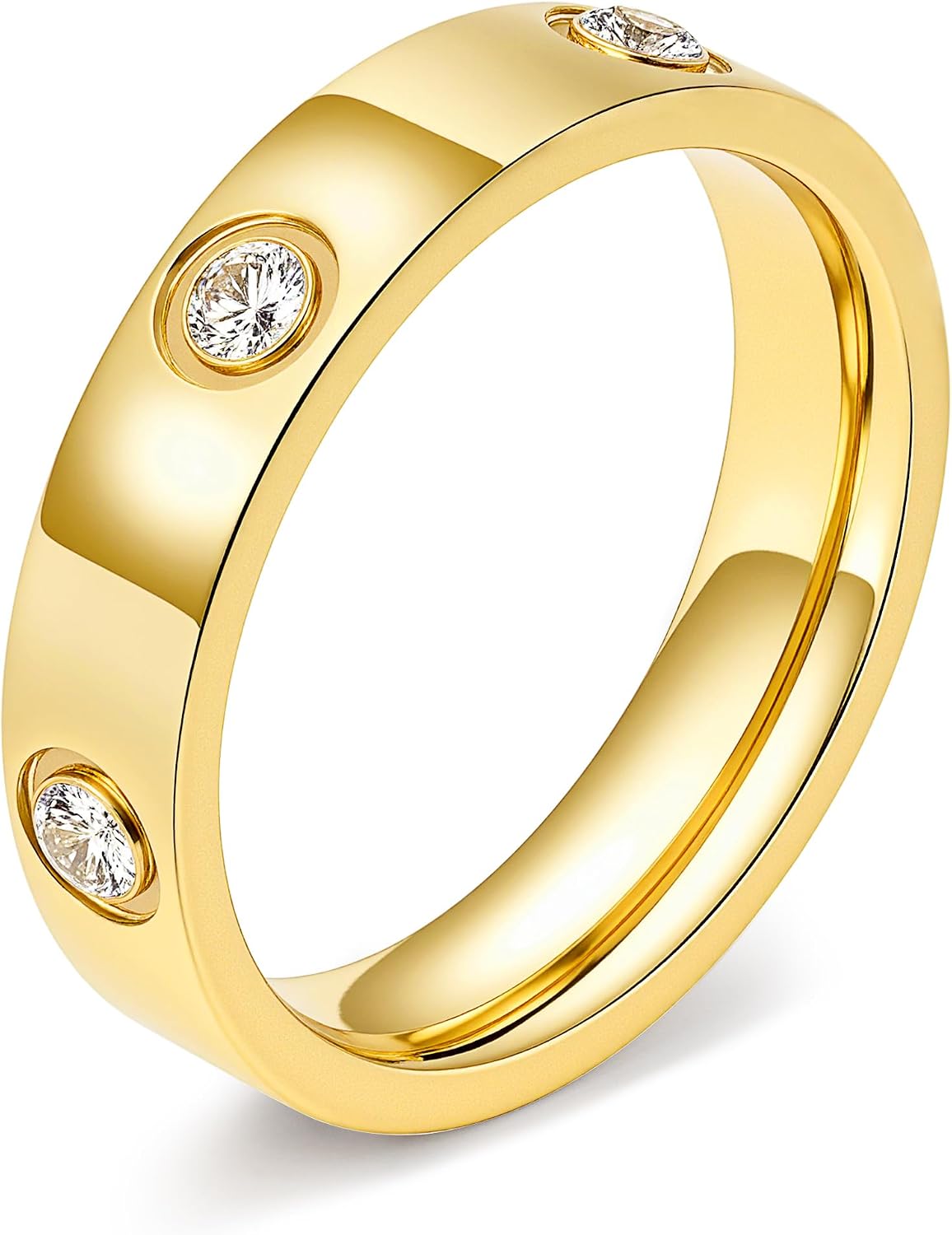 Love Promise Gold Ring for Women: Dainty Stainless Steel Ring Cubic Zirconia Wedding Band Engagement CZ Friendship Rings 18K Gold Silver Rose Gold Plated Birthday Gifts Dainty CZ Jewelry Size 5 6 7 8 9 10