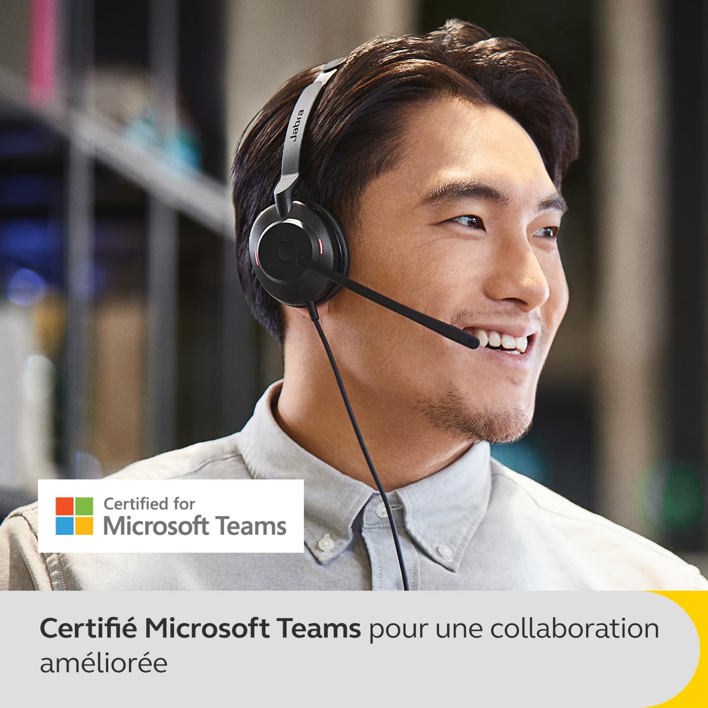 Jabra Evolve2 30 SE Micro-casque filaire stéréo à réduction de bruit avec technologie d’appel à 2 microphones et câble USB-A - Certifié MS Teams, compatible avec toutes les autres plateformes - Noir