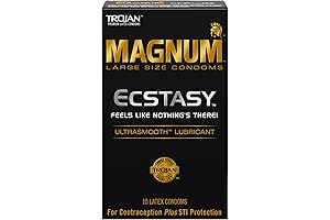 Trojan Magnums Ecstasy Large Size Condoms in Alluring Midnight Black