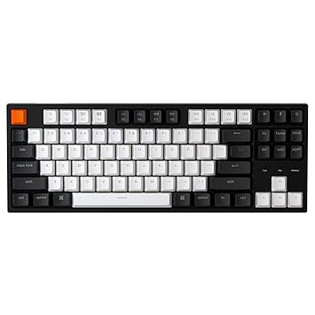 Keychron C1 Mac Layout Wired Mechanical Keyboard, Gateron Blue Switch, Tenkeyless 87 Keys Double Shot ABS keycaps Computer Keyboard for Windows PC Laptop, White Backlight, USB-C Type-C Cable