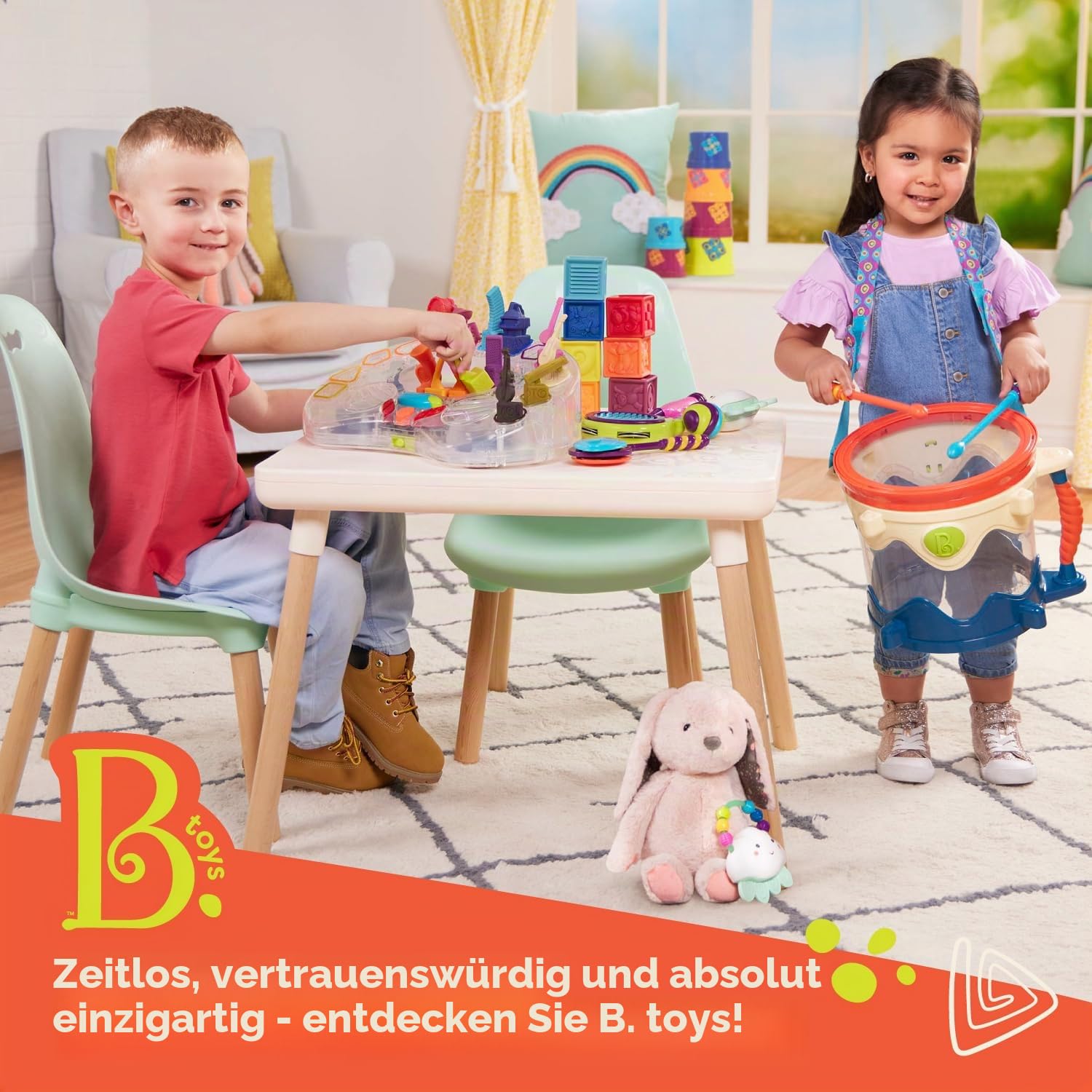 B. toys - Hippo Pop - Spielzeug-Tastatur - Klavier Spielen - Lieder, Geräusche und Lichter - Musikinstrument für Kleinkinder, Kinder - 12 Monate +