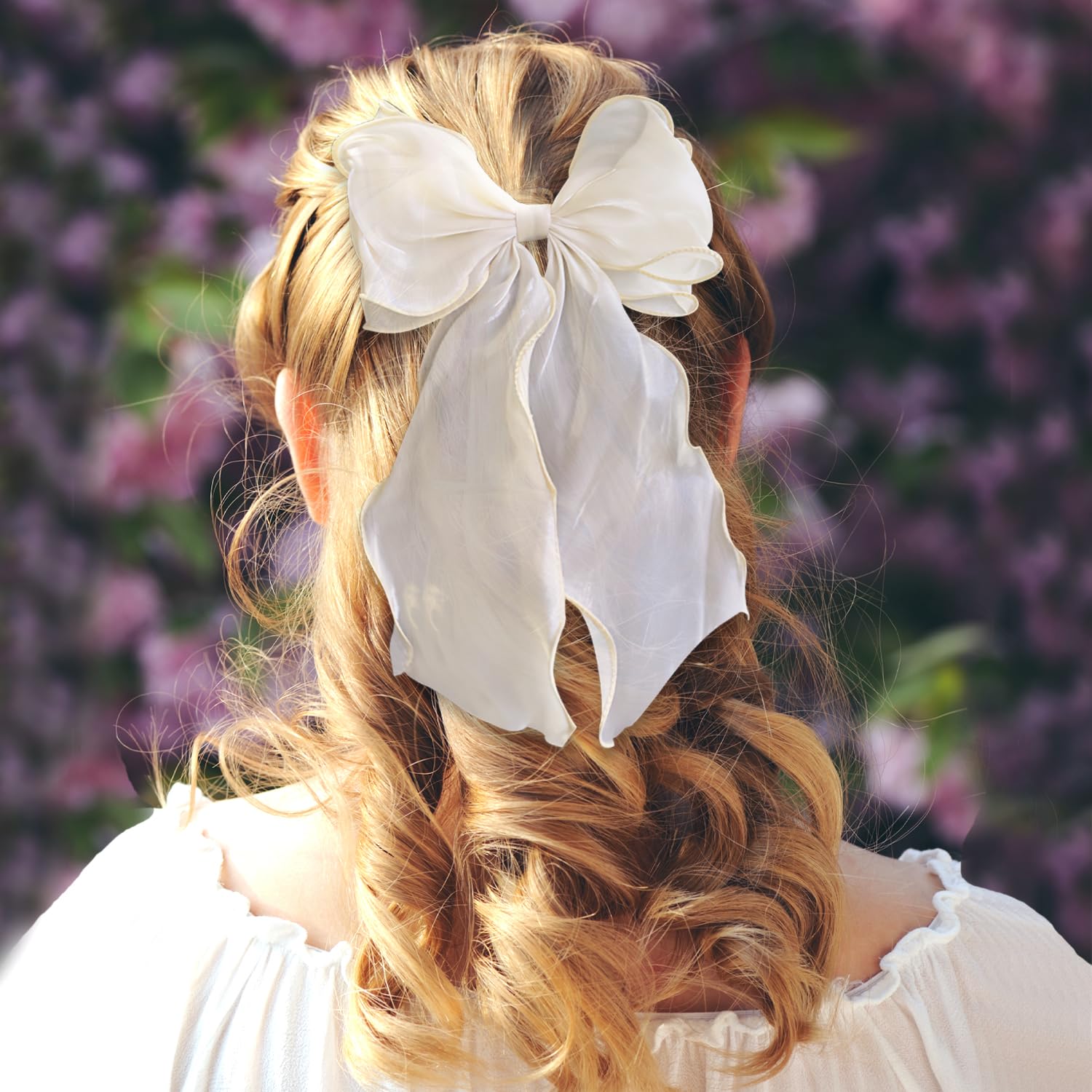 Hair Bow for Women Princess Hair Barrette Clips for Women Girls(apricot), Mermaid hairpin*1 apricot - Image 3