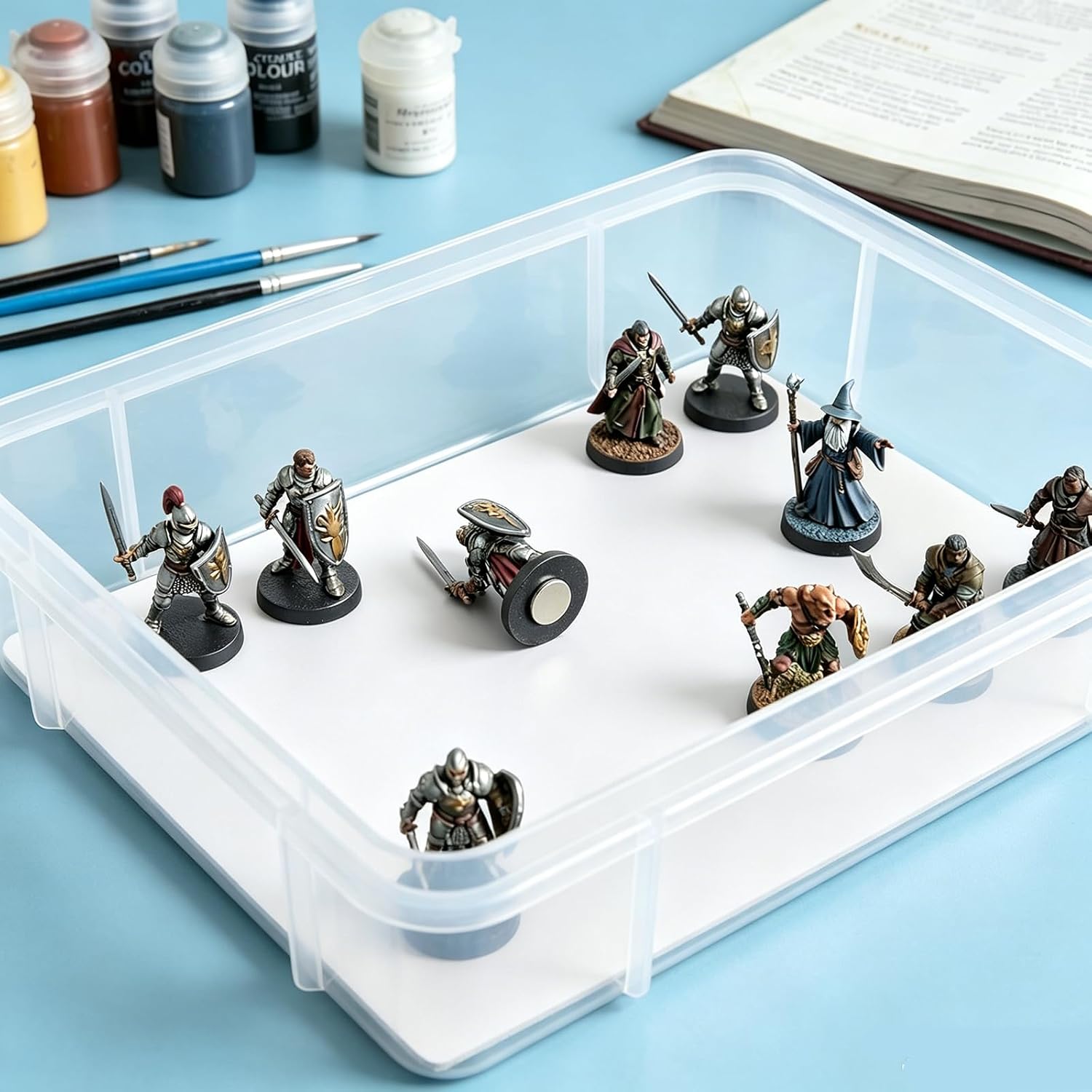 2 Pack, White Metal Sheets with Adhesive-8.5” x 12.3”, Ferrous Sheet for Magnets Receptive, 40 Mil Magnetic Miniatures Organization – Fits Standard US Really Useful Box