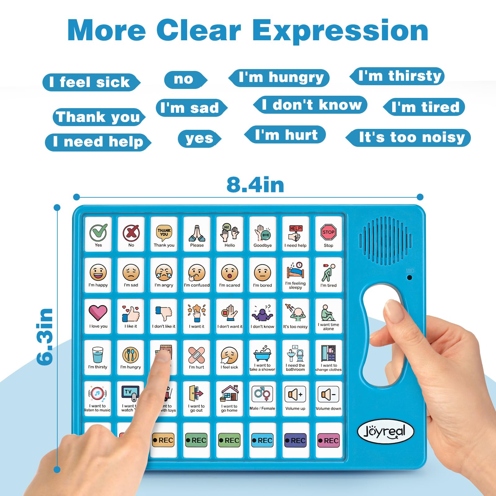 Joyreal AAC Device for Autism, Non Verbal Communication Tools for Speech Therapy & Stroke Rehab. Communication Tablet, Autism Talking Aids with 8 Programmable Buttons & Adjustable Volume — Amazon image 5