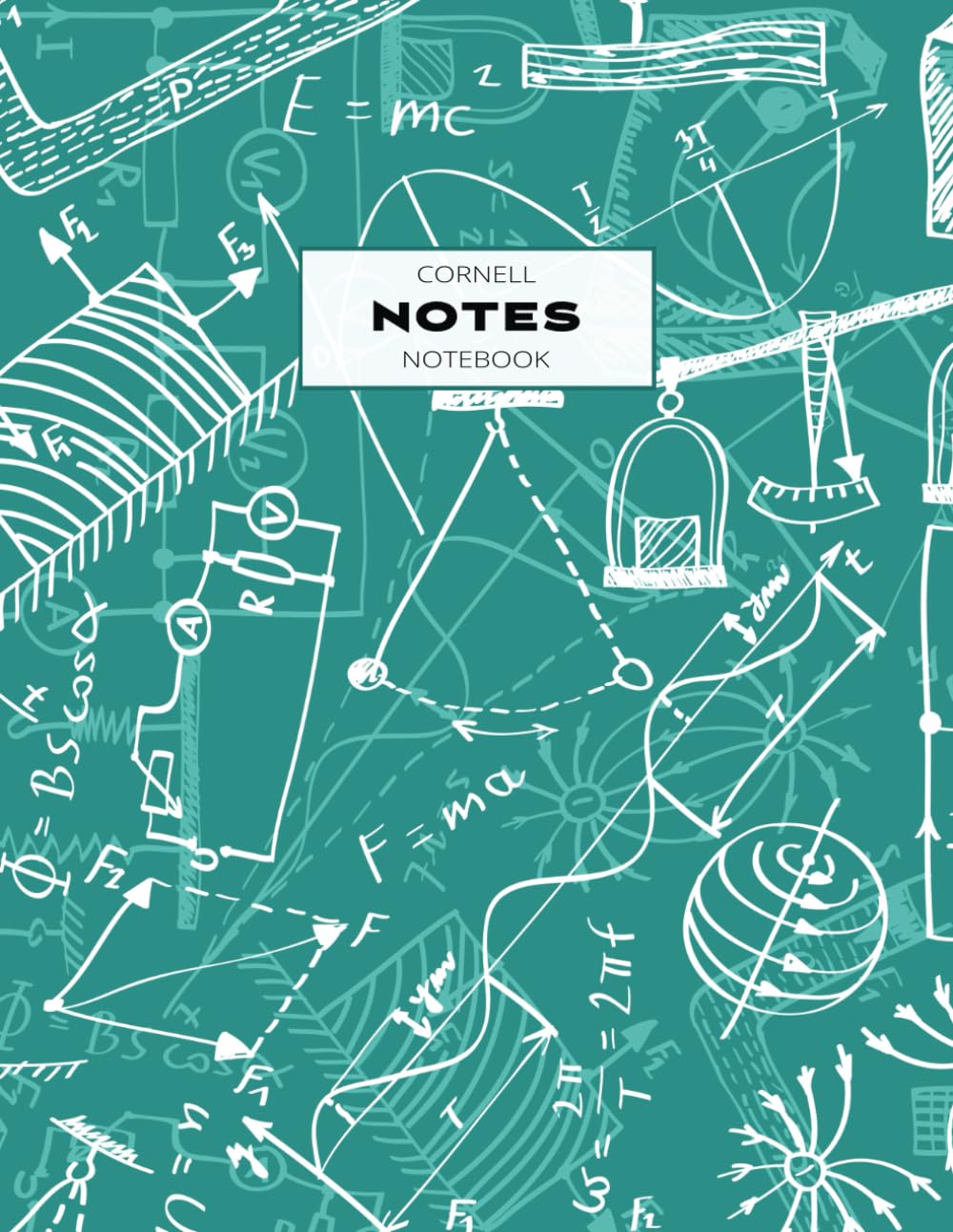 Cornell Notes Notebook: Note Taking with Graph Paper Quad Grid, Index and Numbered Pages, Physics