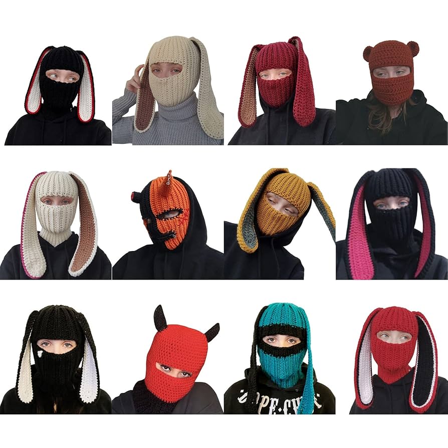 Balaclava Hat Long Rabbit Ears Comfortable Windproof
