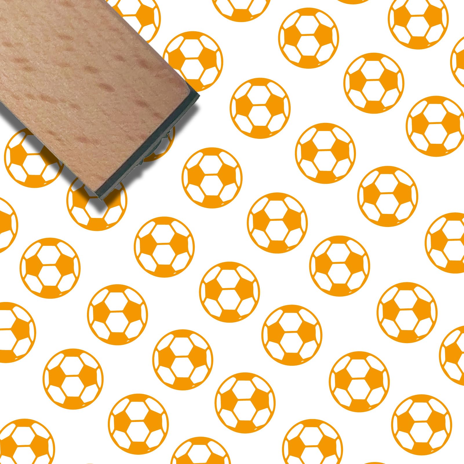 CRASPIRE Mini Wooden Rubber Stamp 3/5 Inch Soccer Ball Football Cute Pattern Small Wood Stamps Vintage Reusable Print for DIY Craft Card Scrapbooking Journaling Albums Card Making Planner Envelope