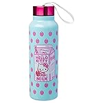 Silver Buffalo Sanrio Hello Kitty Strawberry Milk Stainless Steel Water Bottle with Strap, 27 Ounces