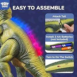 STEAM Life Remote Control Dinosaur Toys,Robot Walking & Dancing Dinosaur with Light and Realistic Roaring Sound, Electronic Steam Toy, Birthday Gift for Kids