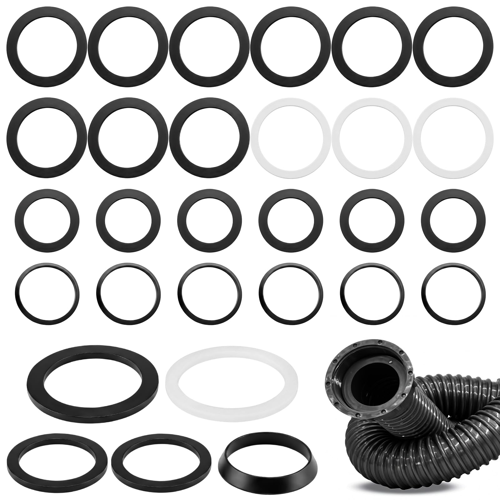 27 Pcs Rubber Washers O Rings Kit, Assorted Bath Sink Plug