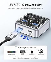 Vista 6 de ORICO 10Gbps USB-C Hub, 4-Port Zinc Alloy USB 3.2 Splitter with 2 USB-A & 2 USB-C Ports, High-Speed Data Extender for Laptops, PCs, Desktops, and