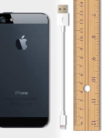 8pin 5inch Short Cable Compatible with iPhone 12/11 /XR/XS / 8/8 Plus / 7/7 Plus iPad Air/Air 2 / Pro (1 Pack - White)