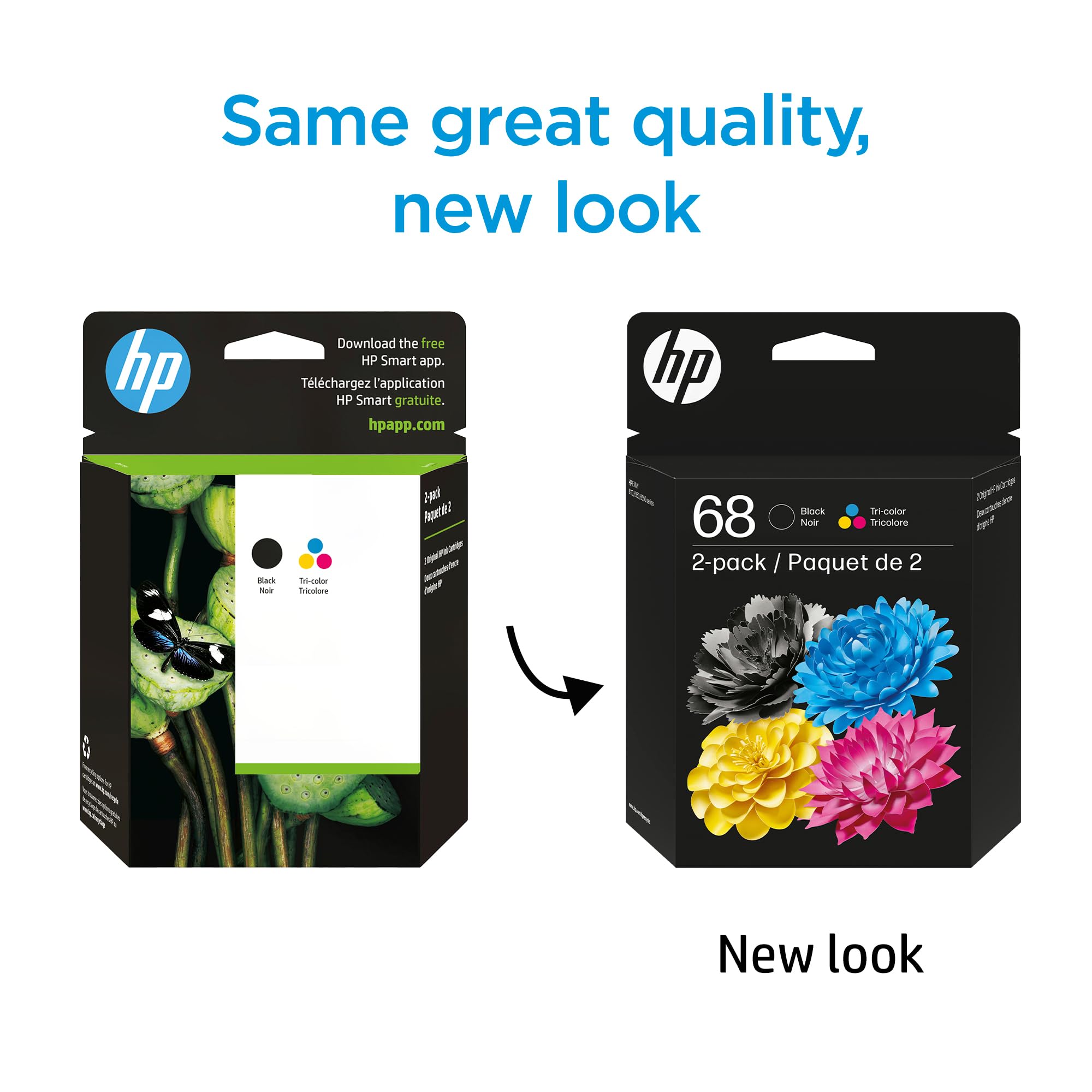 HP 68 Black/Tri-Color Ink Cartridges (2-Pack) | Works Envy 6100e, 6500e Series | Eligible for Instant Ink | 6L6S2TN
