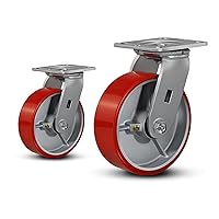 Vista 37 de Ruedas industriales de 5"x2", ruedas de servicio pesado, ruedas de poliuretano, capacidad de hasta 1000 lb. Uso para camión de plataforma, carrito