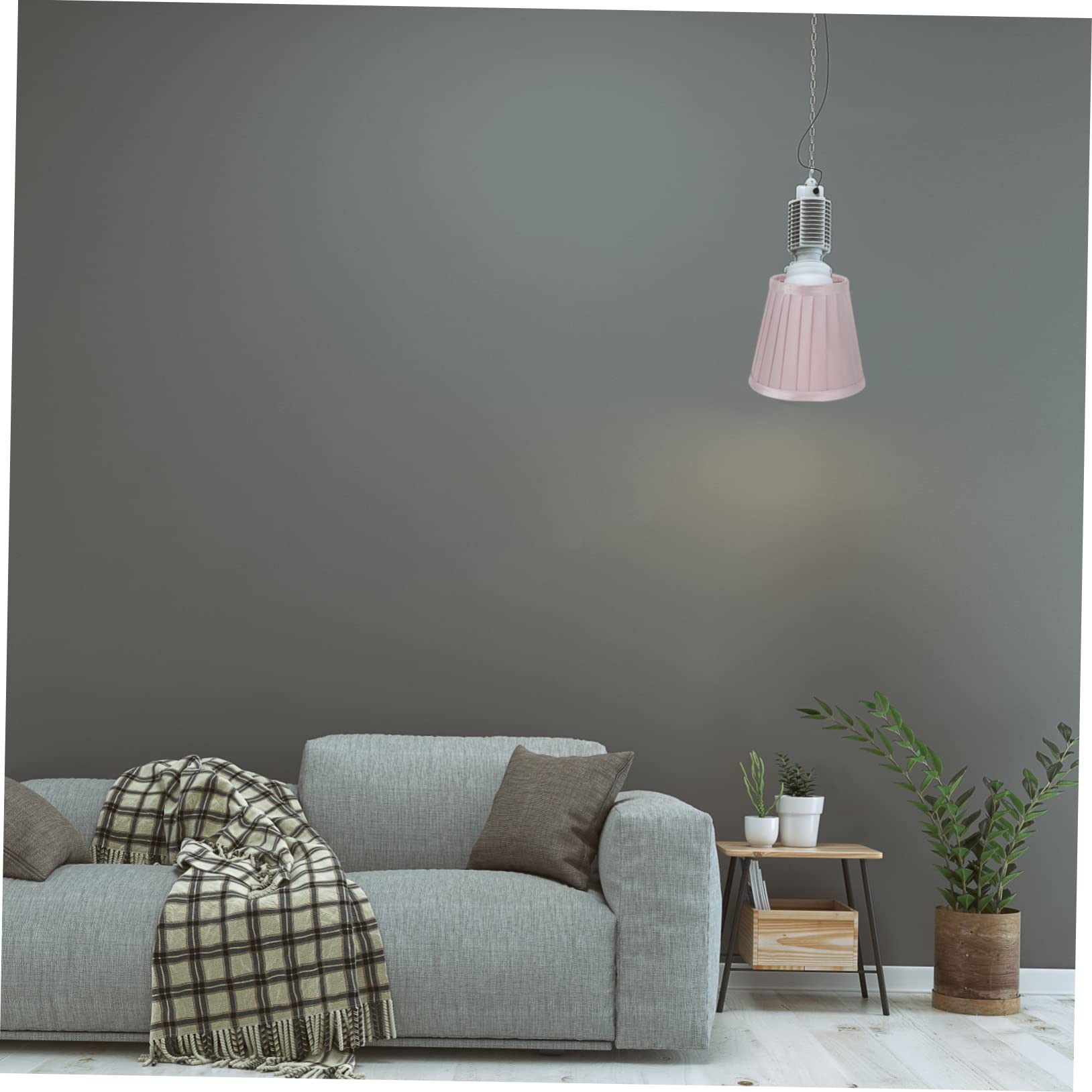jojofuny Pink Pleated Lampshade 5.51 Inch Cloth Lamp Cover Soft Fabric Light Shade for Table Lamp Indoor Lighting Eye-Friendly Home Decor - Image 4