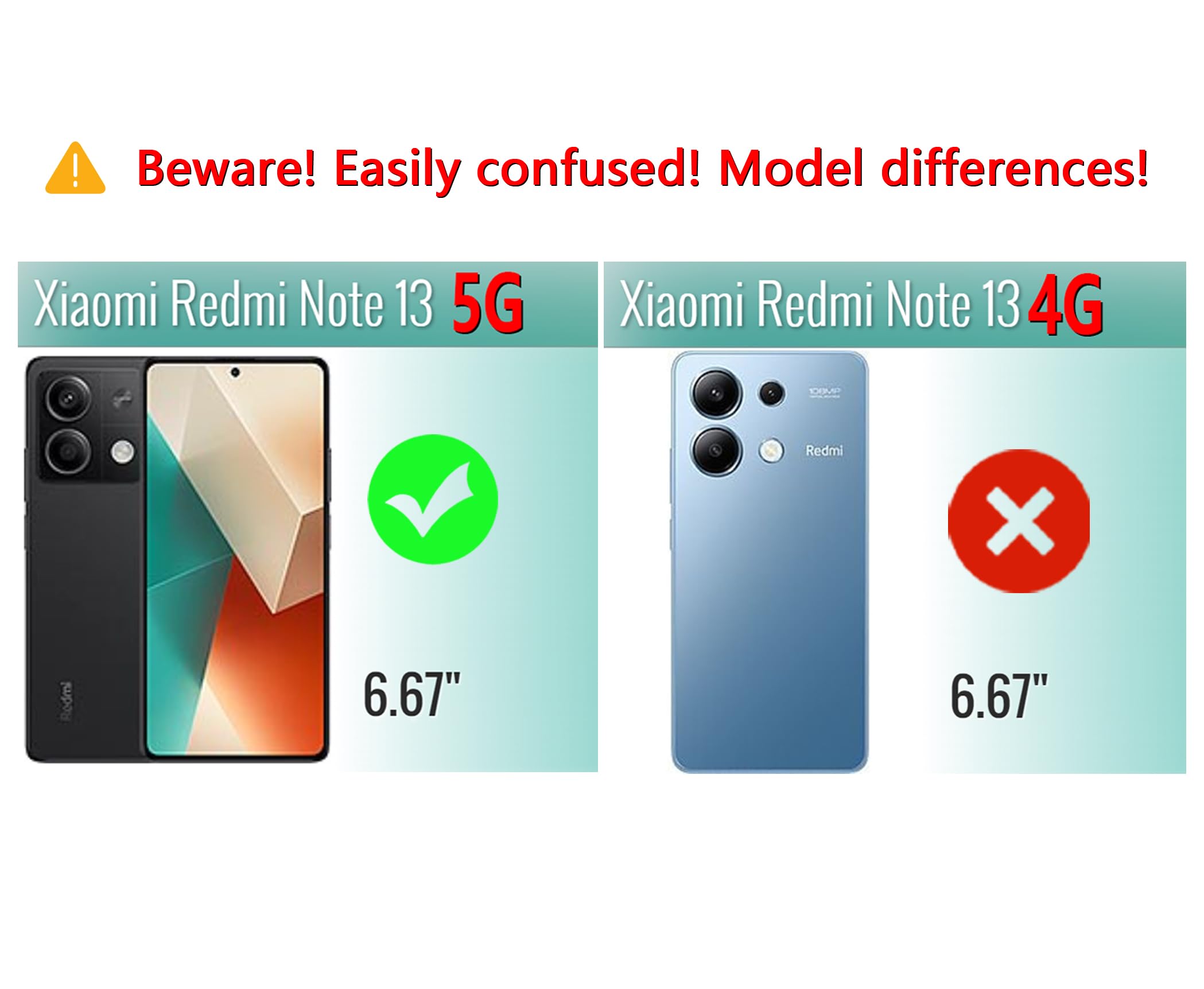 HAFFAN TPU Silicone Case Compatible with Redmi Note 13 5G (6.67" inches), Cover Holster Sleeve - Sand Powder - Image 2