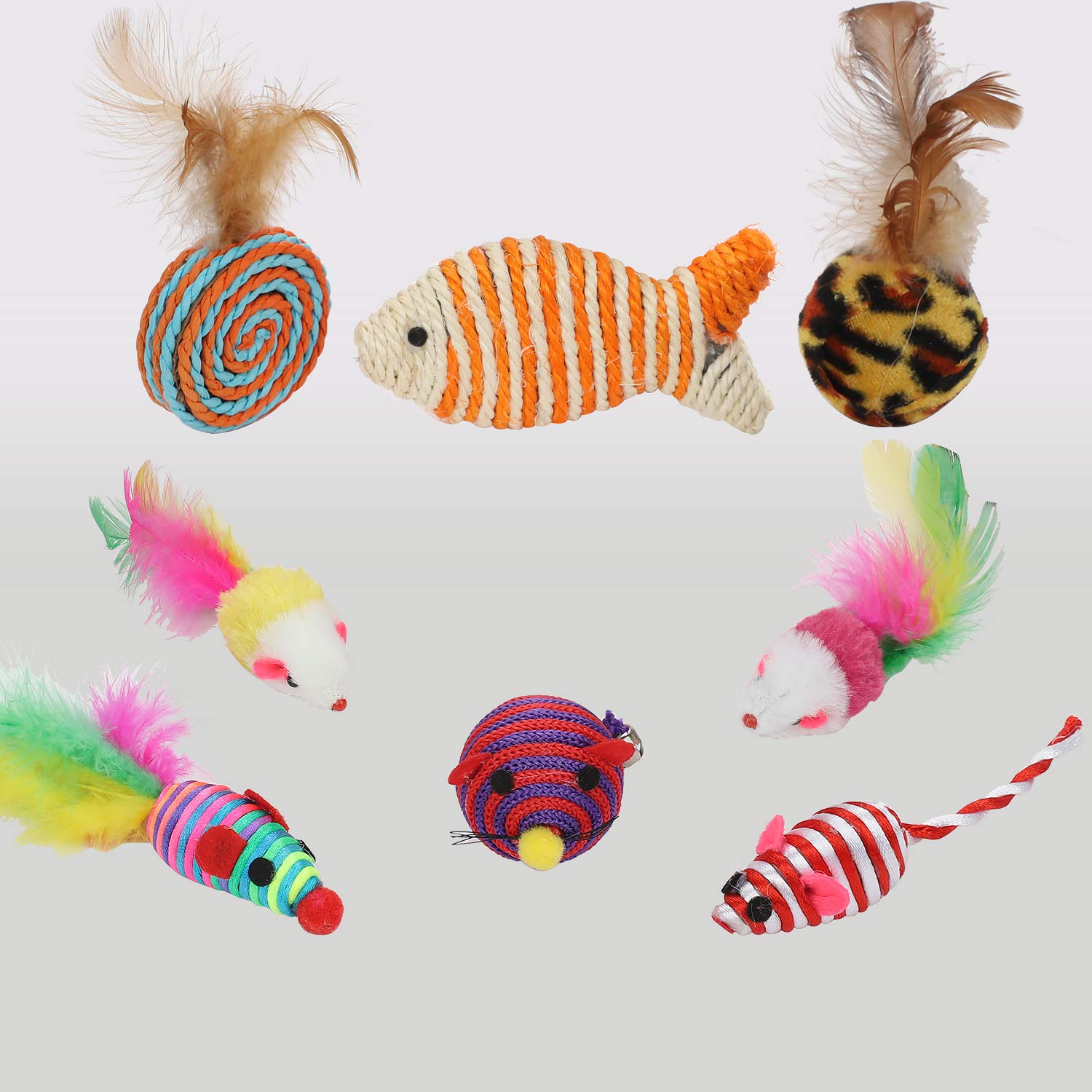 Katzenspielzeug Set Mit 5 Spielzeugmäusen - Interaktives Spielzeug Für Aktive Katzen