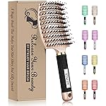 KTKUDY Detangling Brush Getting Knots Out without Pain - Boar Bristles Hairbrush Make Hair Shiny & Healthier Vented Detangler Brush for Women Men Kids Wet and Dry Hair