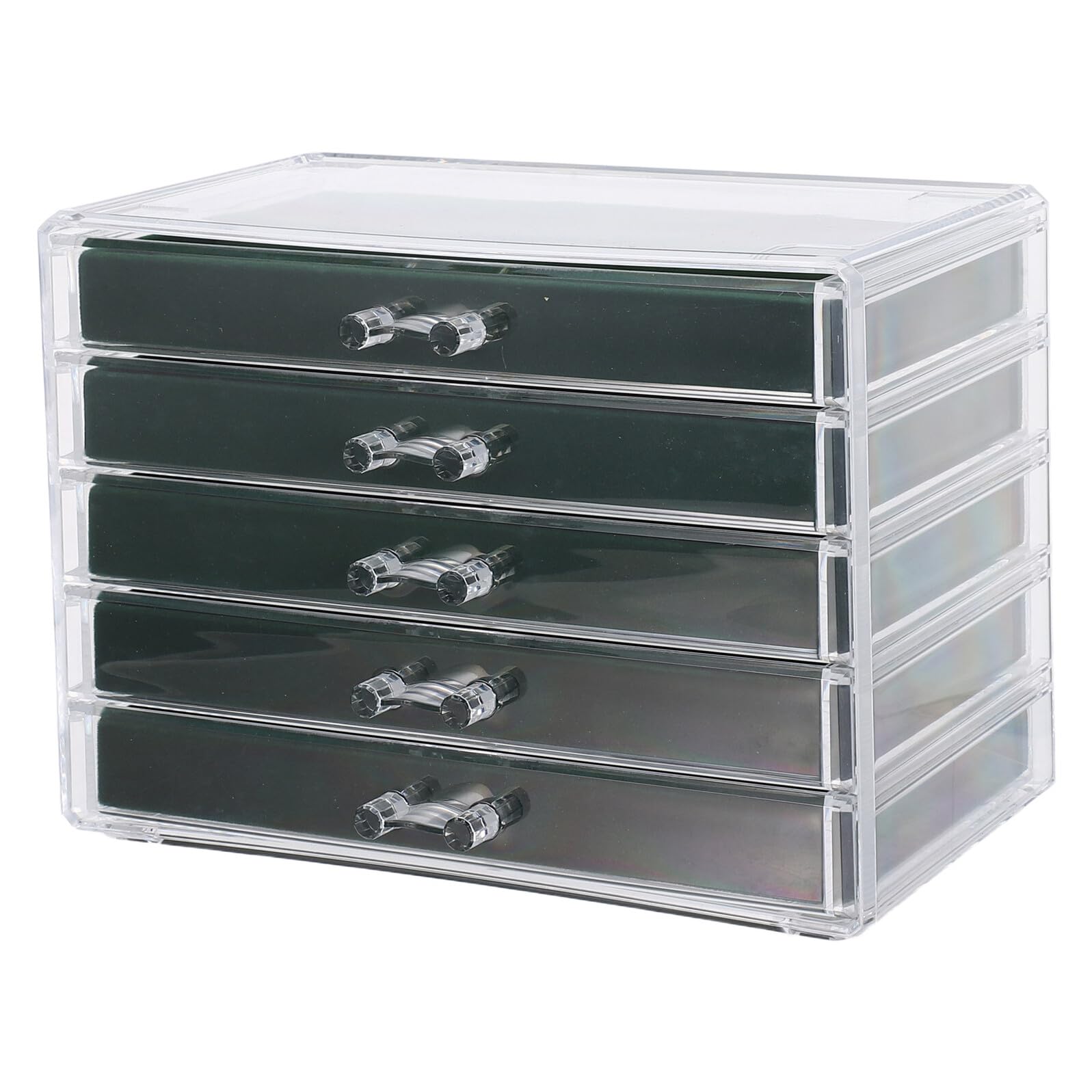 Portagioielli a Cassetti 5 Livelli in Plastica per Camera e Vanity | Organizzazione Ordinata, Visibilità Chiara, Design Stabile, Soluzione Versatile per Anelli, Collane, Bracciali