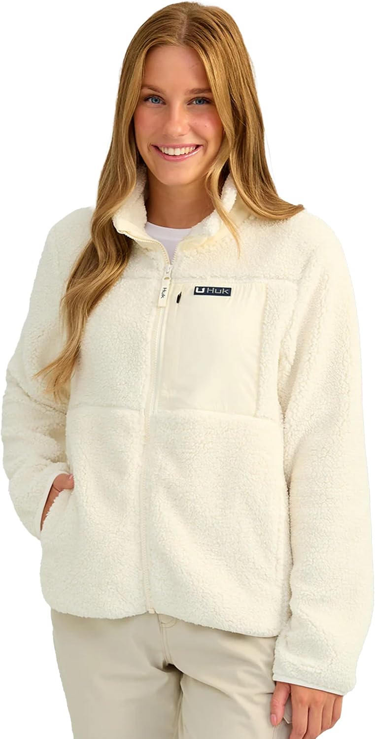 HUK womens Waypoint Plush Fleece Jacket, Performance Fishing Coat for Women