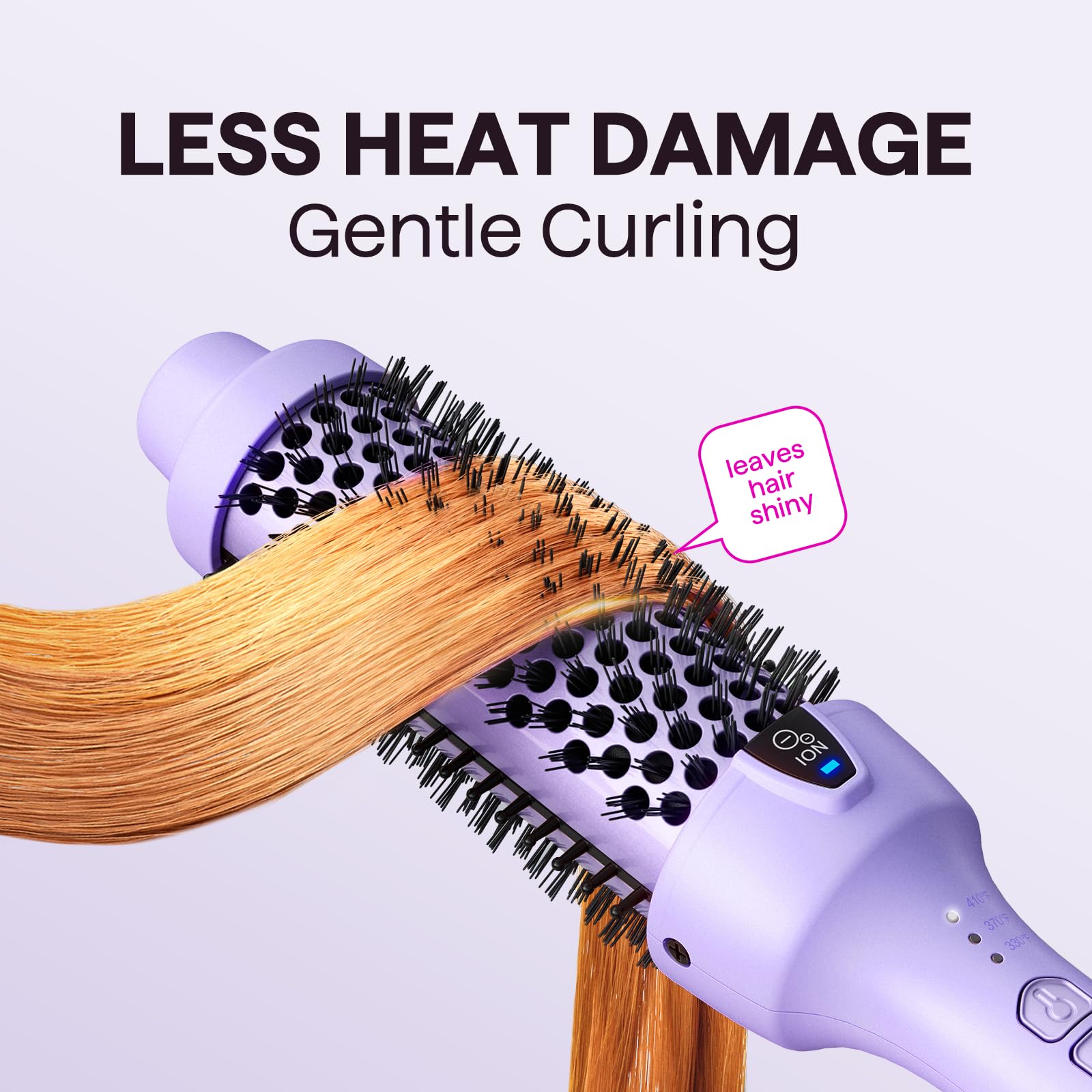 Wavytalk Thermal Brush, Blowout Express 1.5 Inch Negative Ion Thermal Round Brush Creates Blowout Look Makes Hair Shinier & Smoother, Dual Voltage, Easy to Use (Pink)