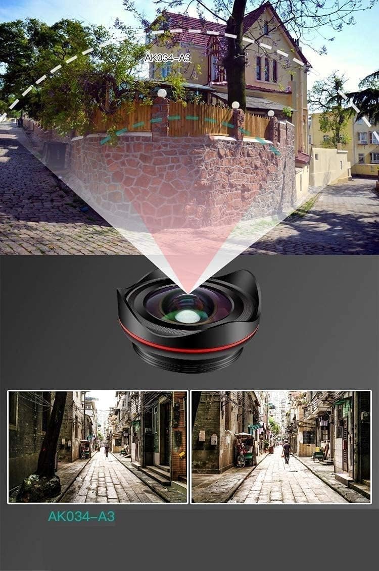 Cell Phone Camera Lens Kit Wide Angle Macro Fisheye Lens Universal 115° Wide Angle Lens Portable and Detachable Lens Clip Design for Smart Phones