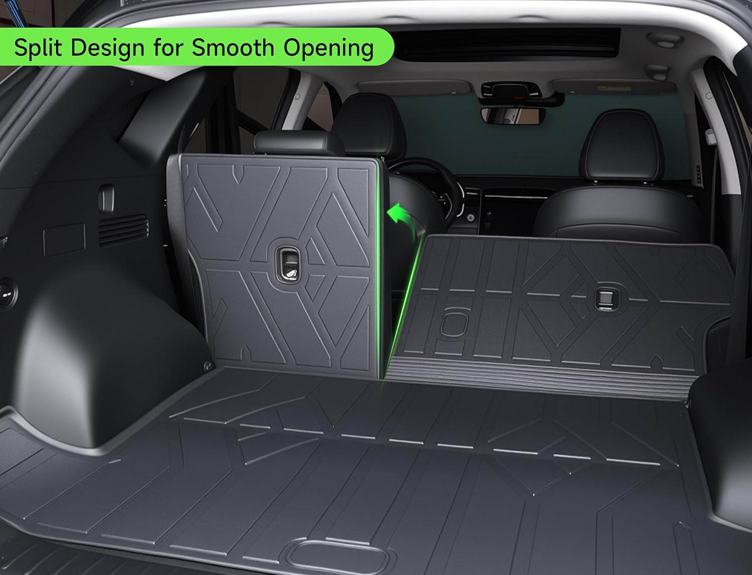 Cargo Trunk Mat with Backrest Mats for Kia Sportage 2023-2025 2026,All Weather Protection TPE Heavy Duty Cargo Liner Sportage Accessories,Black
